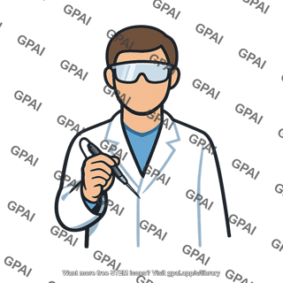 Scientist with tool