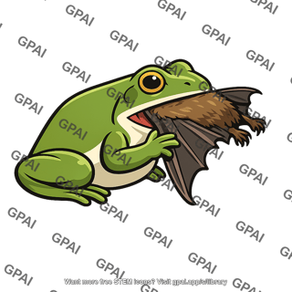 Frog eating bat
