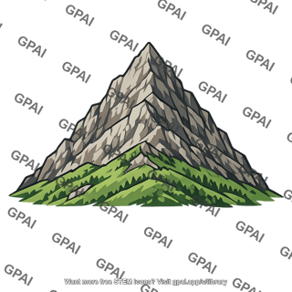 Mountain with green foothills