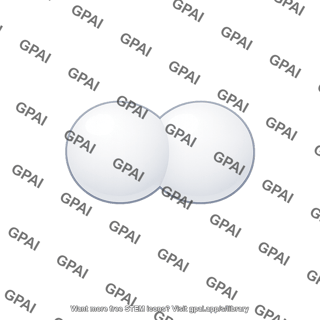 Hydrogen molecule space filling model