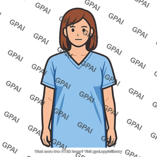 Woman in scrubs