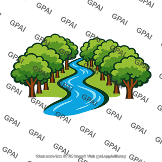 Stream corridor with trees