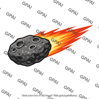Meteorite with fiery tail