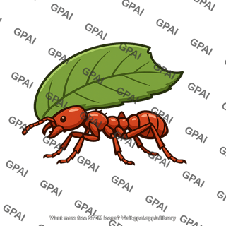 Leaf cutter ant carrying leaf