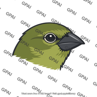 Green warbler finch thick beak