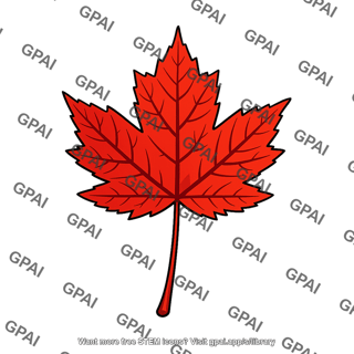 Northern red maple tree leaf