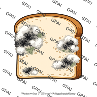 Bread slice moldy