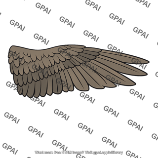 Bird feathered wing