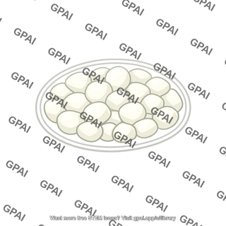 Plate of white spheres
