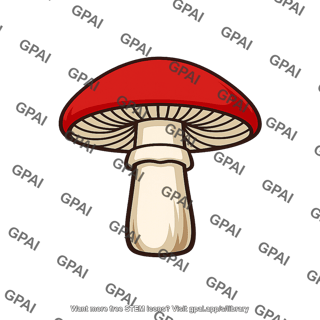 Red capped mushroom