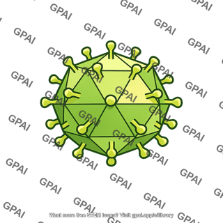 Stylized virus particle