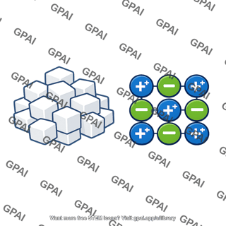 Sodium chloride crystals with ion icon
