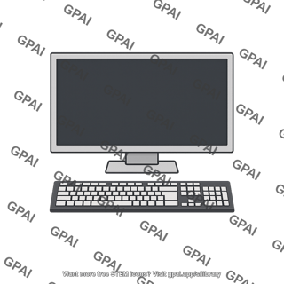 Computer desktop with keyboard