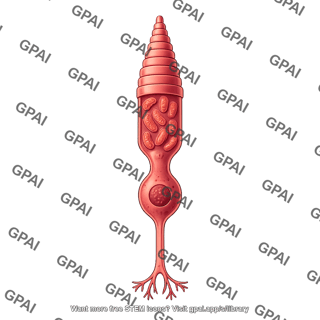 Cone photoreceptor with mitochondria
