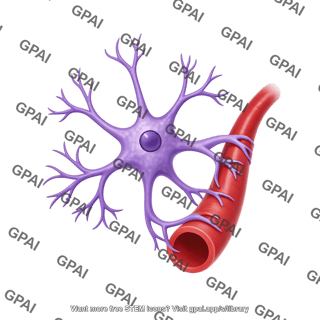 Astrocyte with blood vessel reactive