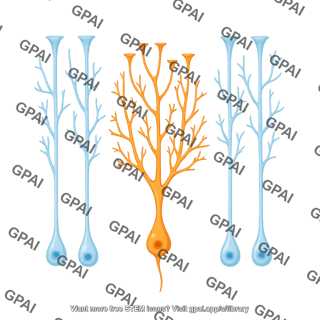 Bergmann glia with purkinje cell