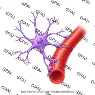 Astrocyte with blood vessel