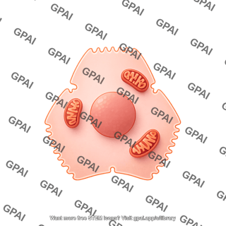 Hepatocyte with mitochondria