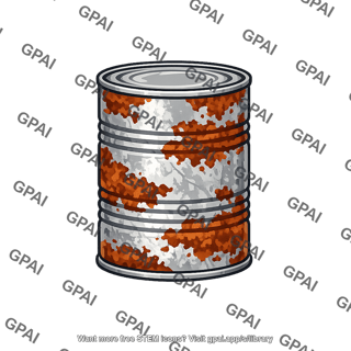 Metal can rusted