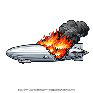 Hindenburg airship burning
