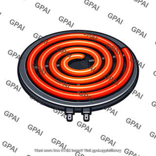 Electric stove burner glowing