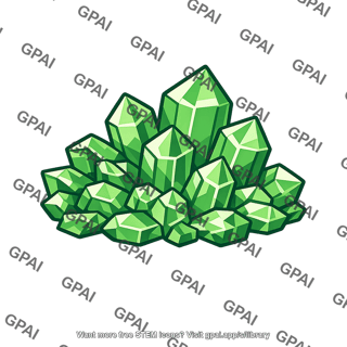 Green crystal cluster