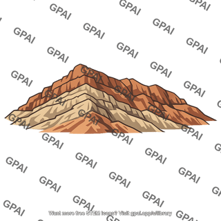 Layered desert mountain