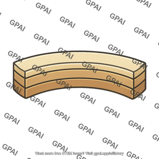 Curved wooden platform