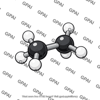 Ethane molecule 3d
