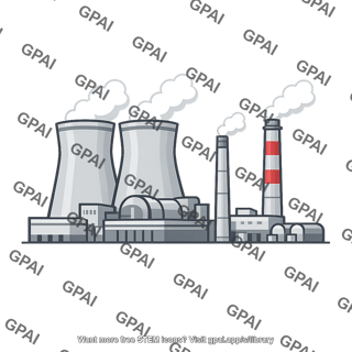 Power plant with cooling towers