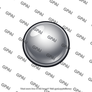 Rhodium atom sphere