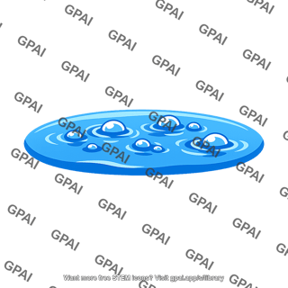 Water puddle with bubbles