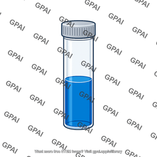 Vial with blue liquid