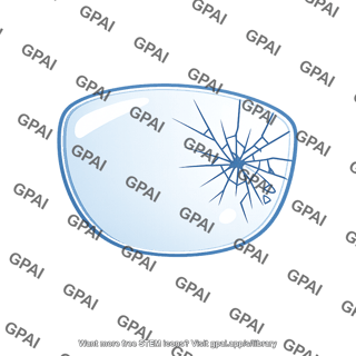 Cracked eyeglass lens