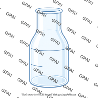Glass flask with liquid