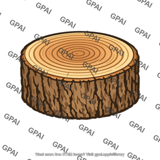 Wood log cross section