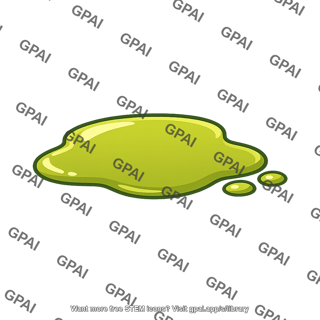 Green liquid puddle