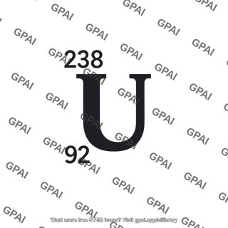 Uranium 238 nuclide symbol stylized