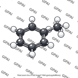 Toluene ball and stick 3d