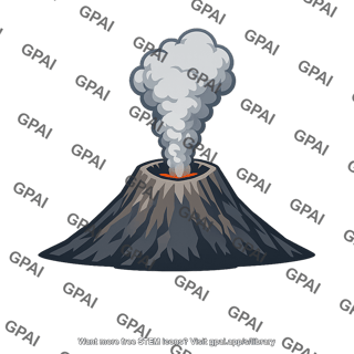 Volcano with gas plume