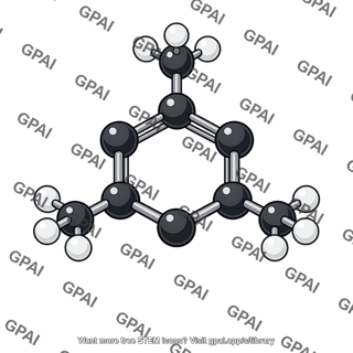 Mesitylene molecule 3d