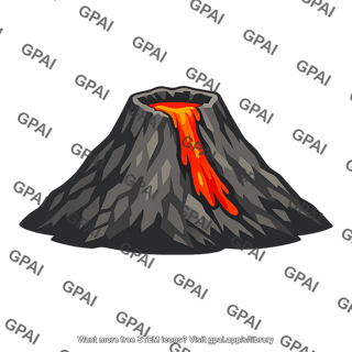 Volcano with lava