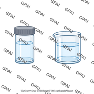 Laboratory glassware with liquid