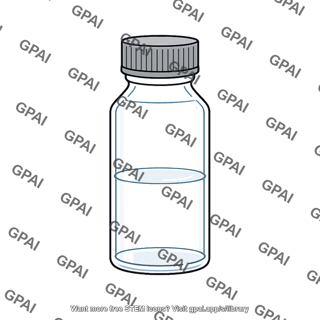 Glass vial with liquid