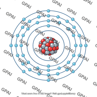 Stylized atom diagram