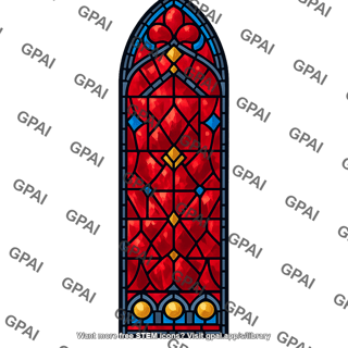 Stained glass window red