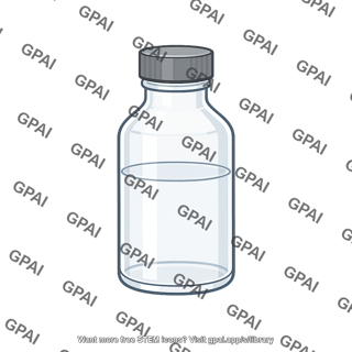 Glass vial with liquid