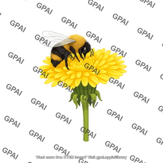 Dandelion flower with bee