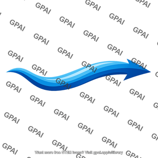Wavy blue arrow