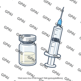 Vaccine vial and syringe
